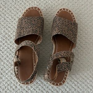 Leopard Print Sandals with Buckle
